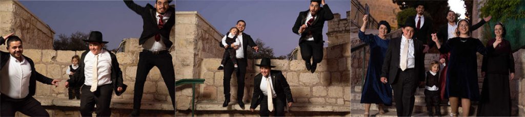 המשפחה קופצת ושמחה בצילומי בוק בר המצווה בירושלים