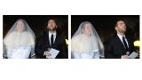 הזוג ברגעי הקדושה בטקס החופה וקידושין